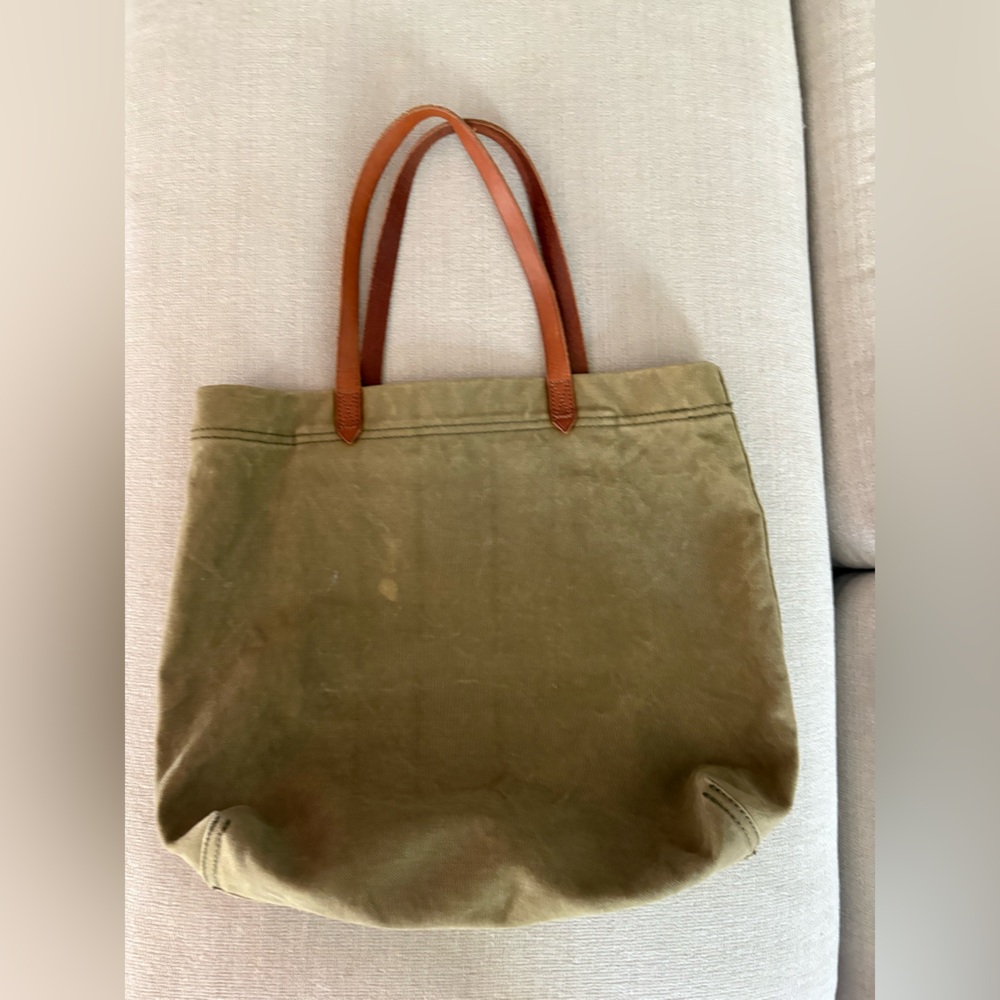 Madewell green canvas tote bag - Picture 2 of 4